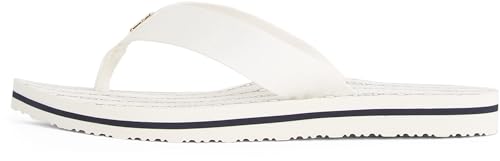 Tommy Hilfiger Chanclas Mujer Chain Print elegantes, Marfil (Ivory), 40