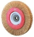 Cepillo circular alambre ondulado, diam. 250, 9 hileras, multieje Acero Latonado 0,40