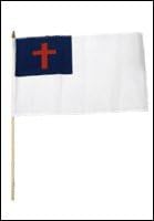 One Dozen Christian 12x18in Stick Flags.