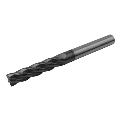 Image of 3 /8'' Carbide Long End Mill, 4 Flute, AlTiN Coating, Square End Mills for Steels, 30 Degree Helix, CNC Router Bit, 3 /8 inch Shank Diameter