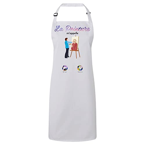 Tablier de cuisine premium sur le thème de l'art avec finitions haut de gamme