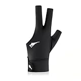 Fasizi 1 Stück Billardhandschuhe, Billardhandschuhe Für Die Linke Hand, Billardqueue, Verstellbar (schwarz)