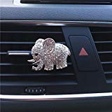 FOLCONROAD Auto Diamond Elephant Car Air Conditioning Outlet Clip Decorative (Full Silver)[US Warehouse]