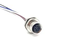 Elecbee M12 4 polige Panel Mount Buchse mit Drähten 1Meter AWG22, A codiert Gerade Wasserdicht Weibliche Stecker M12 Aviation Buchse Rundsteckverbinder IP67 Wasserdicht Industrieller Rundstecker – Ansicht 5