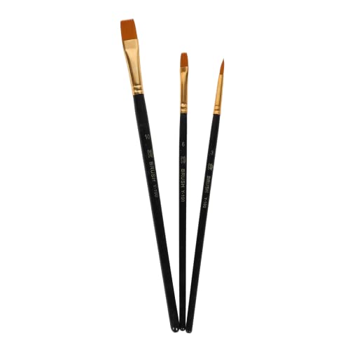 Image of 3 Artist Paint Brushes for Watercolor, Acrylic & Mixed-Media : Artists Round, Flat and Filbert Paintbrushes for Kids & Beginners