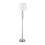 Relaxdays Lampada da Terra, Design Vintage, con Interruttore, Attacco E27, Decorativa, color argento