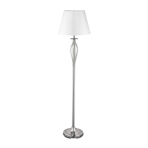 Relaxdays Lampada da Terra, Design Vintage, con Interruttore, Attacco E27, Decorativa, color argento