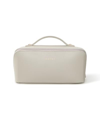 Image of EACHY Travel Makeup Bag, Large Capacity Cosmetic Bag for Women, Waterproof PU Leather, Flat Open Portable Toiletry Bag for Skincare, Brushes & Travel Essentials