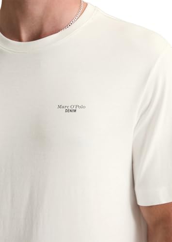 Marc O'Polo Denim Herren T-Shirt aus Bio-Baumwolle Regular Fit, Weiß (Egg White), XXL – Ansicht 4