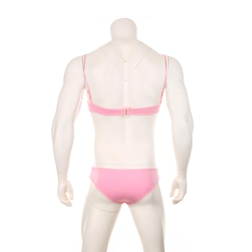 Sissy Lingerie Set for Men Male Lace Floral Bowknot Bra Low Rise Mesh Panties Crossdresser Underwear3