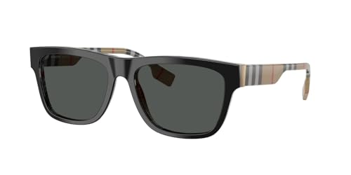 Burberry B LOGO BE 4293 Black Burberry Check/Grey 56/17/145 men Sunglasses