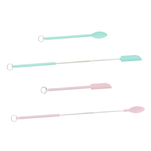 Cabilock 1 Juego Raspador De Espátula De Silicona Pequeño Mini Chaquetas Accesorios Ranurado Telescópico Diminuto Silicio Utensilio Tamaño Silicona y Acero Inoxidable