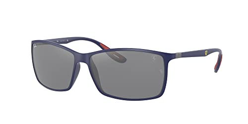 Ray-Ban RB4179M Sunglasses Bundle: RB 4179M F6046G Matte Blue Grey Mirror Silver and Universal Anti-slip Silicone Leash