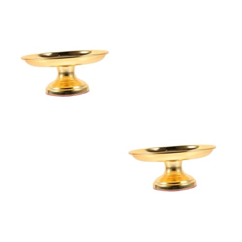 Cabilock 2 Piezas Plato Tributo Plato De Frutas Estilos De Templo De La Bandeja De Frutas Bandeja Decorativa Marca Fusor Adaptador De Cochecitos Gemelos Bandeja Automática Golden Acrílico