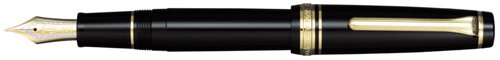 Sailor Professional Gear Black GT 21K Gold Rhodium Plating Medium Fine Point Fountain Pen - 11-2036-320