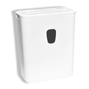 DESQ® Papiervernietiger – 8 vel, Vernietigt: Papier (met nietjes) en Credit Cards, 4 x 38 mm, Veiligheidsniveau P-4, 15 liter opvangbak, Low Noice, Led-indicator