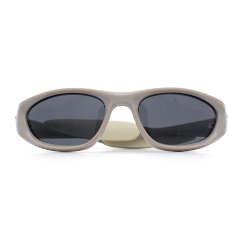 Retro Classy Oval Wrap Around Vintage Sport Soft Arm Tip Plastic Sunglasses
