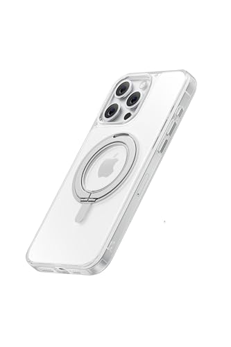 Anker MagGo Magnetic Case (360°リングスタンド, iPhone 15 Pro用) クリア MagSafe対応 リングスタンド付き スマホケース マグネット搭載/滑り止め / 360°落下保護/耐衝撃/高耐久性/黄ばみなし/米軍MIL規格/強磁力リング/隠し収納式 ワイヤレス充電対応