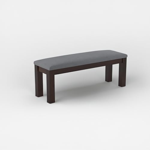 Image of Solid Wood Seating Bench for Indoor and Outdoor Uses l Bench for Daining Room, Balcouny, Office, Gym, Garden l Easy DIY l Walnut Finish l 44x14.5x17.5 Inch