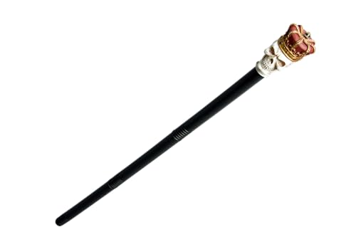 Canne de marche avec tête de mort et couronne 89 cm MIMIKRY