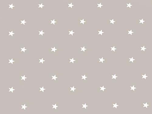 Home Direct Mantel de Hule, Rectangular 140 x 180cm Estrellas, Gris Beige