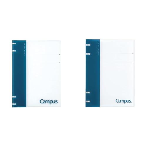 【セット買い】コクヨ(KOKUYO) ルーズリーフ バインダー B5 キャンパス ノートのように使えるバインダー 26穴 ネイビー ル-NP704DB + ルーズリーフ バインダー A5 キャンパス ノートのように使えるバインダー 2×2リング ネイビー