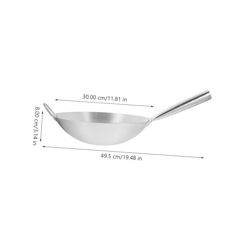 Wok de acero inoxidable antiadherente con mango largo miniatura 7