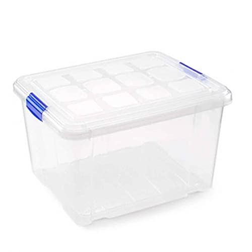 Acan - Caixa de armazenamento de plástico número 2 - 25 litros. Cesta, recipiente ordenação, armazenamento de objetos 25,3 x 42,3 x 35 cm. (Sem rodas, 25 L)