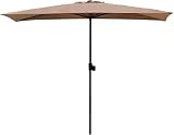 8x4ft Halfronde Balkon Parasol Zonnescherm Muur Parasol Hoogte Verstelbare Buiten Halve Parasol Patio Parasol Met Crank En 5 Baleinen, Khaki, 250x130cm
