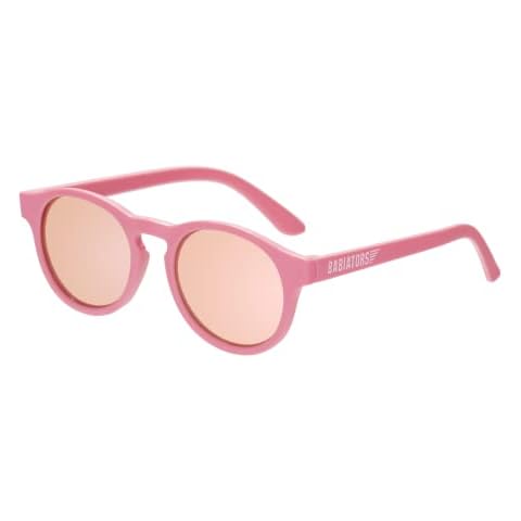 Babiators Children’s Keyhole Shaped UV Sunglasses - Bendable, Flexible, Durable, Baby Safe |Pink, Polarized Ages 6+ Cover