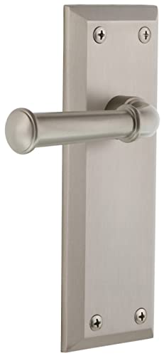 Grandeur Hardware Fifth Avenue Tall Plate Double Dummy with Georgetown Lever in Satin Nickel