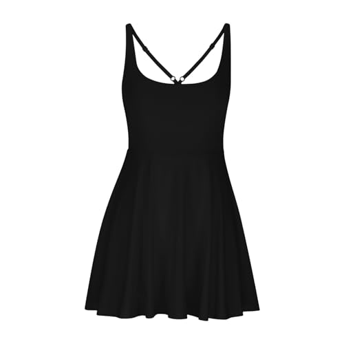 Robe décontractée femme mode coupe ample et fluide sans manches col rond - 3
