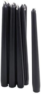 10 Bolsius Black Non Drip Dinner Taper Candles, 25cm, 7.5hrs
