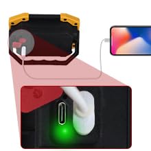 LED Arbeitsstrahler, T-SUN Baustrahler Akku tragbares wasserdichter Arbeitslicht mit 2*Wiederaufladbare Batterien, USB, 3 Lichtmodi für Baustelle Garage Werkstatt(1 pack)