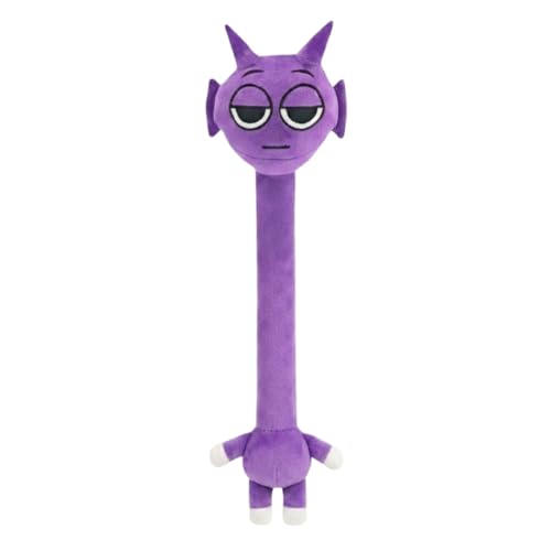 Image of Royal Purple Alien Long Neck Doll Space Monster Velvet Cushion Extraterrestrial Fins Fantasy Plushie