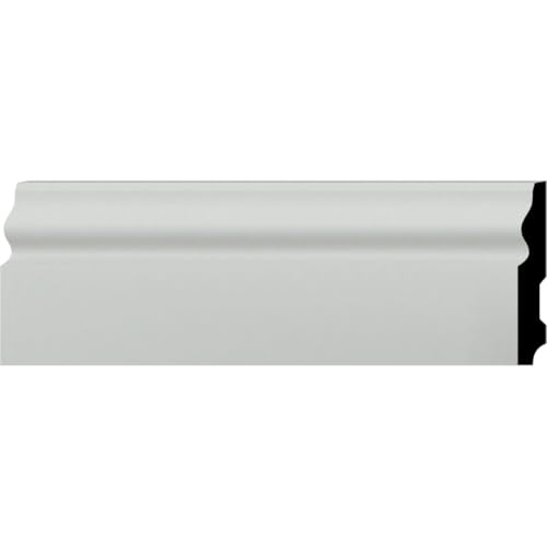 Ekena Millwork Endurathane Holmdel Baseboard Moulding, 3 7/8"H x 5/8"P x 94 1/2"L, Factory Primed
