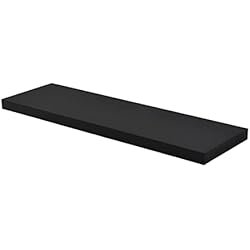 Estanteria Pared Negra Acomoda Textil – Estantería para Pared 3 Diferentes Tamaños. Balda Flotante Decorativa de Madera con Fijación Invisible, Estante para Dormitorio, Cocina, Baño y Oficina. (Negro, 25x22,8x3,4 cm)