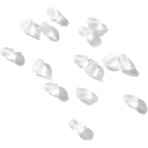 The Fabric Club 10 Pairs Soft Plastic Replacement Earring Backs Bullet Back Stoppers Ear Nuts Cover