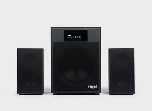 Image of Thunderstorm 120 2.1 Channel Speaker System, Black, with Subwoofer and Satellite Speakers 8 inch woofer mic Optical