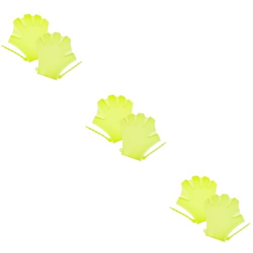 BESPORTBLE 3sets Nylon Swim Training Gloves Diving Gloves Webbed Swimming Paddles Waterproof Upper Workout 2pcs*3