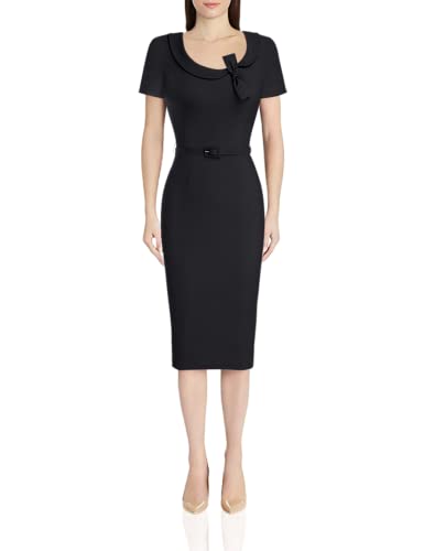 MUXXN Womens Vintage Style Little Black Dresses Summer Casual Pencil Dress (Black S)