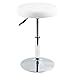 FURWOO PU Silla de Bar Silla de Oficina Silla giratoria Silla de Trabajo con Ruedas Altura Ajustable Adecuada para Oficina café Lounge Bar Sala de Estar (Blanco)