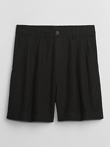 Gap Womens Pleated Linen Shorts True Black 10 #TOP4