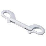 Moschettone a doppia estremità affidabile e resistente in acciaio inossidabile 316 resistente, ideale per attrezzatura subacquea, lunghezza 100 mm (bianco)
