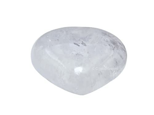 Image of Crystal Heaven Certified Clear Quartz Crystal Heart Palm Pebbles Stones For Anxiety Stress Relief Massage - Aaa Grade Original Healing Gemstone Agate Heart Palm Stone For Yoga Meditation Spiritual
