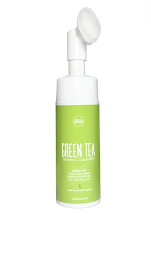 Green Tea Foaming Cleanser with Brush Head, Deep Cleansing, Makeup Removing, Oil Control, 5.28 fl oz