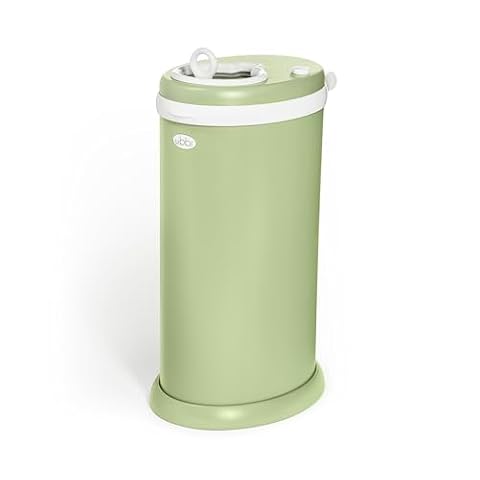 Ubbi Stainless Steel Nappy Pail, Odor Locking, No Special Bag Required, Winning, Registry Must-Have, Lilypad