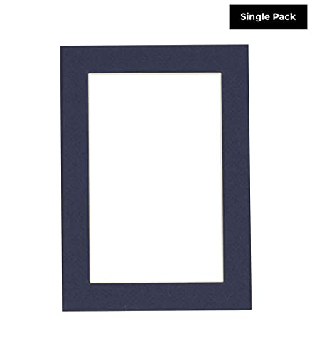 12x18 Mat Bevel Cut for 11x17 Photos - Acid Free Navy Precut Matboard with Backing Board and Crystal Clear, Self Seal Photo Mat Bag - for Pictures, Photos, Framing - 4-ply Thickness