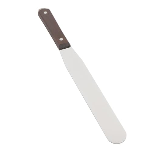 Espátula de Acero Inoxidable de Acero Inoxidable Espátula Ergonómica Asa Madera para Hornear, Decoración para Postres, Pasteles, Pasteles, 1 Paquete (20.3 cm / 8 pulgadas)
