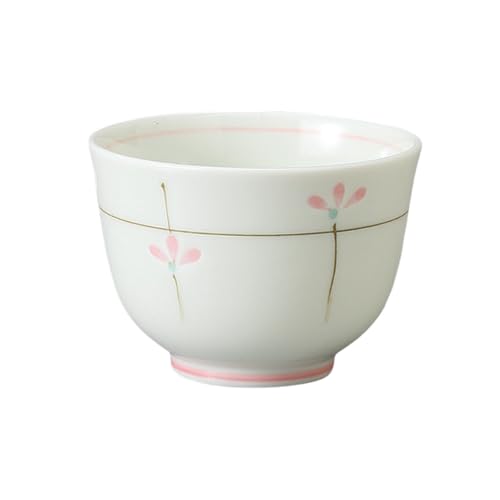 エールネット(Ale-net) 湯呑 煎茶碗 千茶碗 8×5.8cm 160cc ピンク若芽煎茶 食洗機対応 電子レンジ対応 美濃焼 日本製